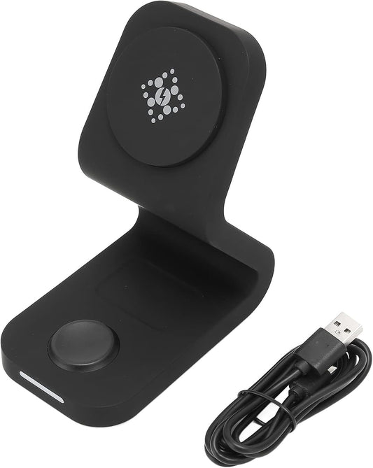 3 in 1 Magnetic Wireless Charger Station,15W Smart Phone Fast Charging Station,for IOS Mobile Phone 11 12 13 Series,for IOS Watch,for IOS Earbuds