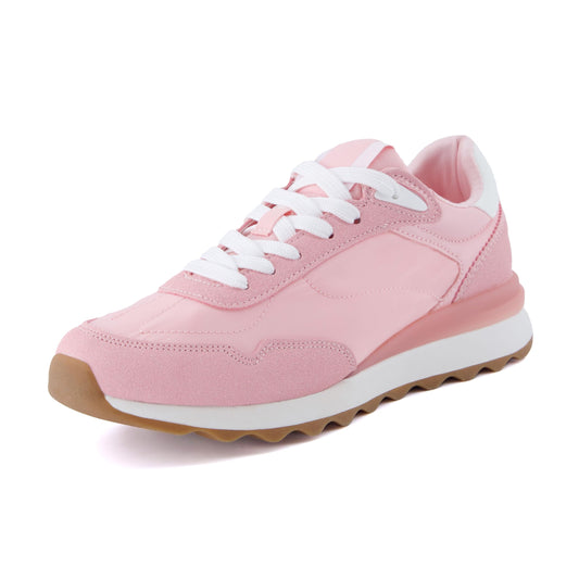 CUSHIONAIRE Women's Kicks lace up Nylon Sneaker +Comfort Foam, Wide Widths Available
