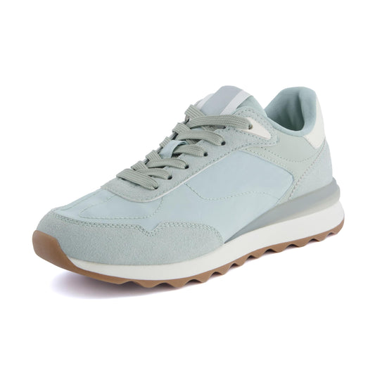 CUSHIONAIRE Women's Kicks lace up Nylon Sneaker +Comfort Foam, Wide Widths Available
